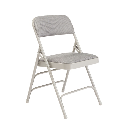 NPS 2300 Series 29.5" Modern Metal Folding Chair in Gray Stone