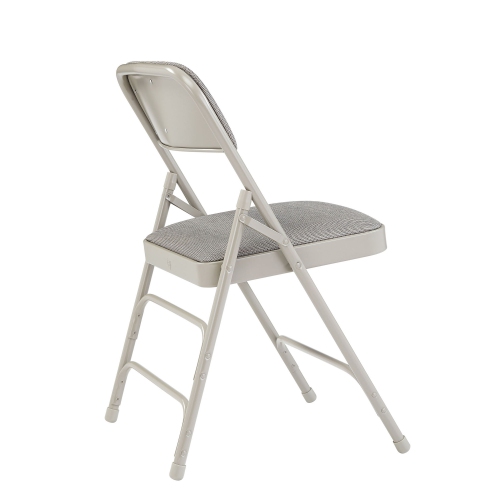 NPS 2300 Series 29.5" Modern Metal Folding Chair in Gray Stone