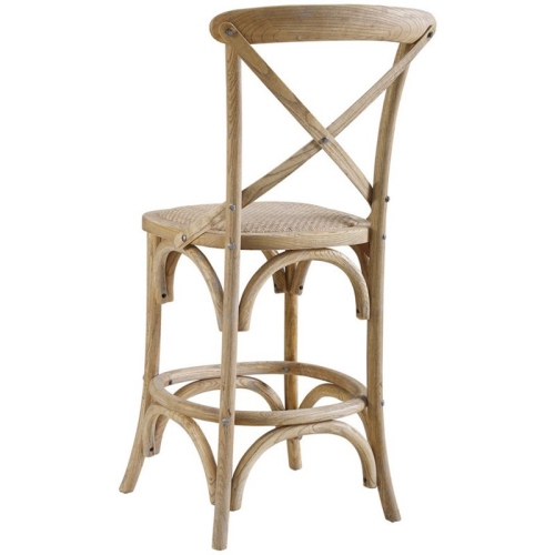 Riverbay Furniture 24.5" Transitional Wood Counter Stool in Brown Gray