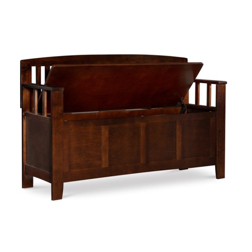 RIVERBAY FURNITURE  Transitional Wood Finish Storage Bench In Brown