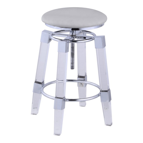 Milan 30" Rotation-Adjustable Stool with Upholstered Seat in Gray