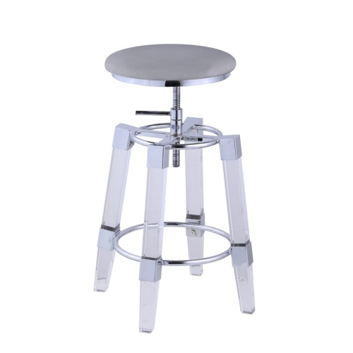Milan 30" Rotation-Adjustable Stool with Upholstered Seat in Gray