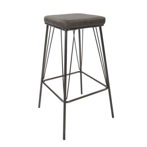 Mayson 30" Barstool in Charcoal Fabric with Industrial Steel Base 2/CTN