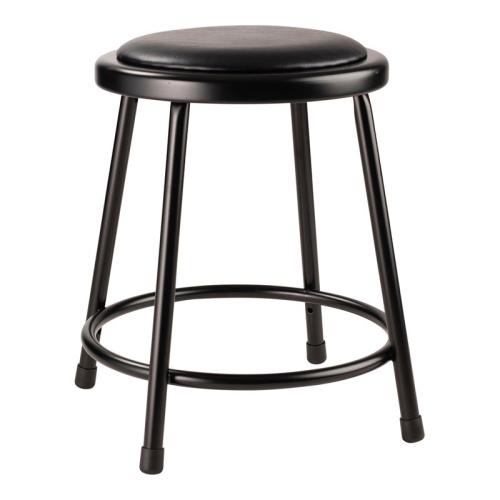 NATIONAL PUBLIC  Nps 6400 Series 18" Modern Vinyl Padded Steel Metal Heavy Duty Stool In In Black Great little stool for extra seating in small spaces and/or as a stand for a laptop while on  FaceTime