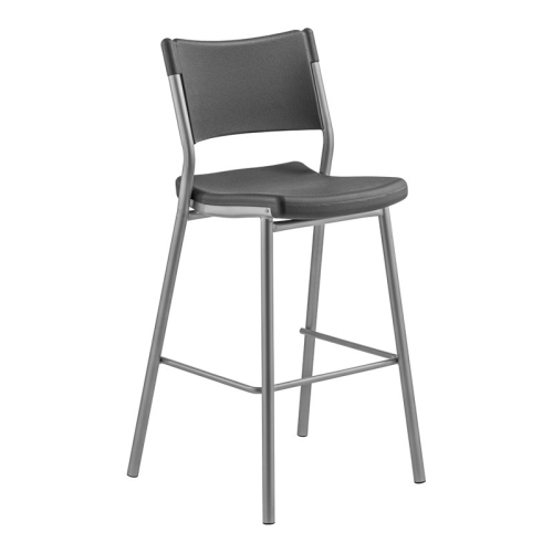 NATIONAL PUBLIC  Nps Cafe Time Series 42" Modern Plastic And Steel Stool In Slate In Charcoal