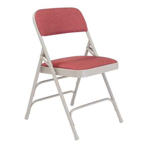 NATIONAL PUBLIC  Nps 2300 Series 29.5" Metal Folding Chair In Majestic Cabernet (Set Of 4) In Red