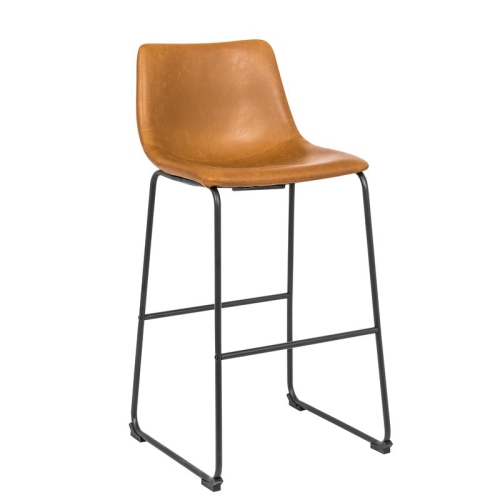 Plata Import Milana 29.5" Faux Leather Bar Stools in Tan