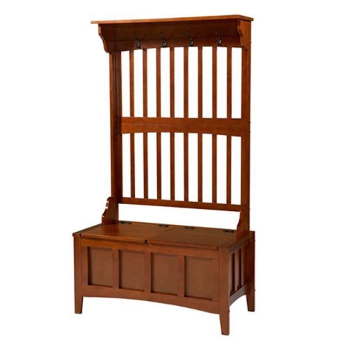 RIVERBAY FURNITURE  Hall Tree With Storage Bench In Walnut