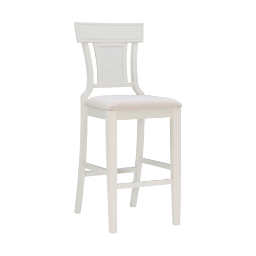 Riverbay Furniture Transitional 30" Wood Bar Stool in White