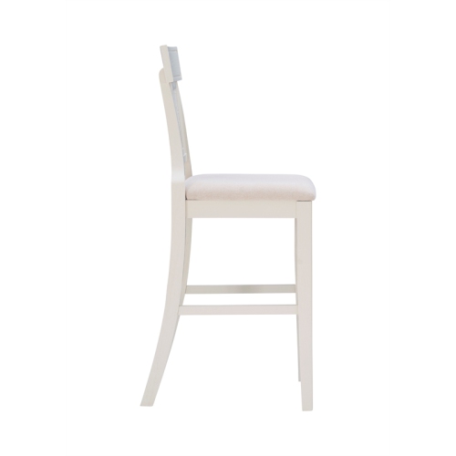 Riverbay Furniture Transitional 30" Wood Bar Stool in White