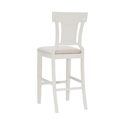 Riverbay Furniture Transitional 30" Wood Bar Stool in White