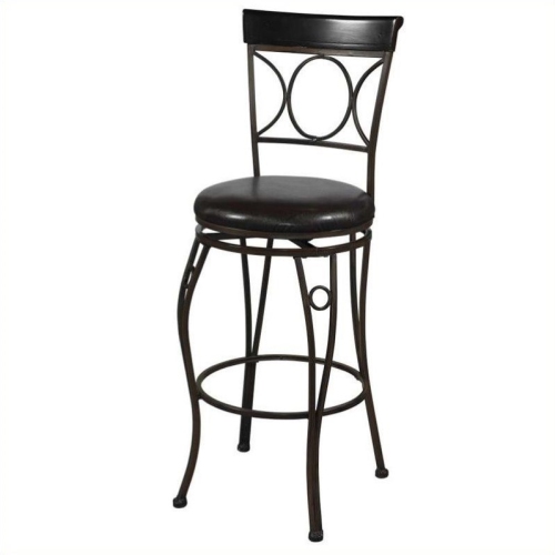 RIVERBAY FURNITURE  24" Faux Leather Swivel Counter Stool In Black And In Brown