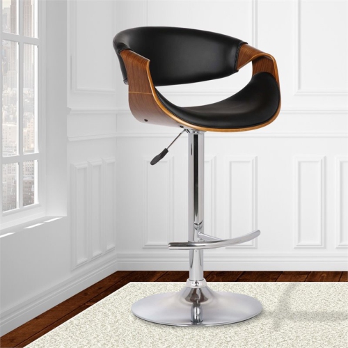 HAWTHORNE  Collections Adjustable Swivel Bar Stool In In Black