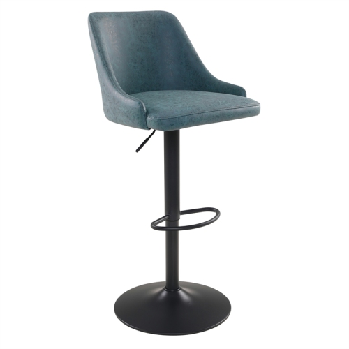 OSP HOME FURNISHINGS  Sylmar Height Adjustable Stool In Faux Leather In Navy