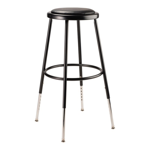 NATIONAL PUBLIC  Nps 6400 Series 25-33" Vinyl Padded Steel Metal Heavy Duty Stool In In Black I love this stool