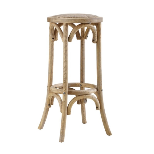 Riverbay Furniture 30.5" Retro Wood Backless Bar Stool in Brown