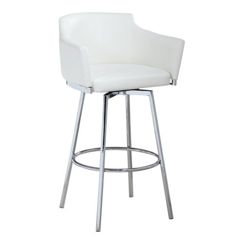 MILAN  Dahlia 36.4" Modern Club Counter Stool W/ Memory Swivel In In White