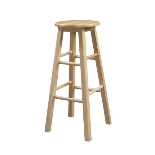 Tabouret de bar de 29 po avec siège rond fini naturel Riverbay Furniture