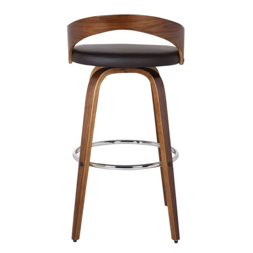 Maklaine 26" Faux Leather Counter Stool in Brown