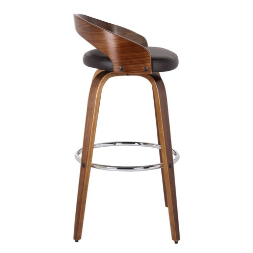 Maklaine 26" Faux Leather Counter Stool in Brown