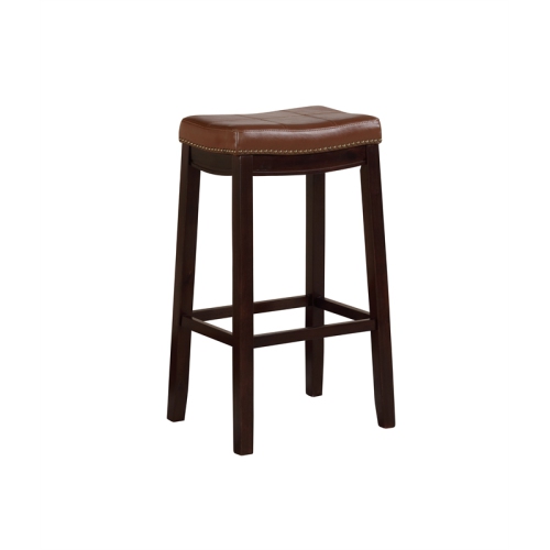 Riverbay Furniture Wood 32.5" Bar Stool in Espresso and Cognac Brown