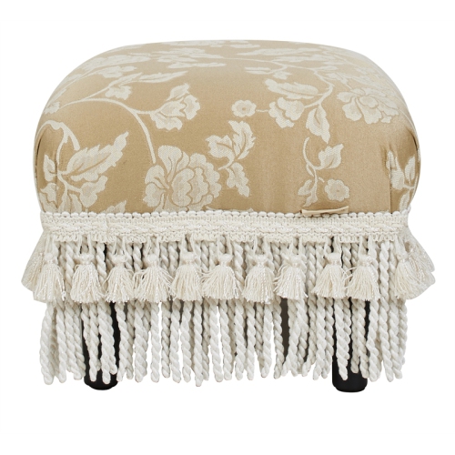 Fiona Traditional Decorative Footstool Neutral