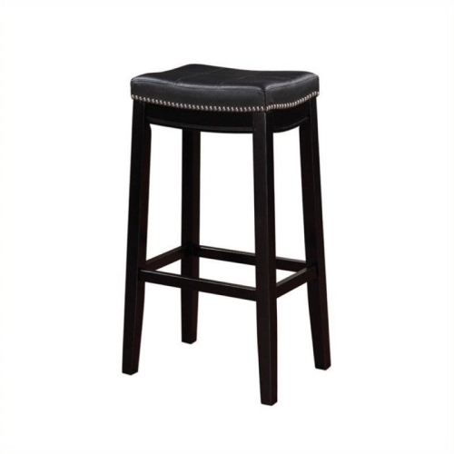 HAWTHORNE  Collection 30" Faux Leather Bar Stool In In Black