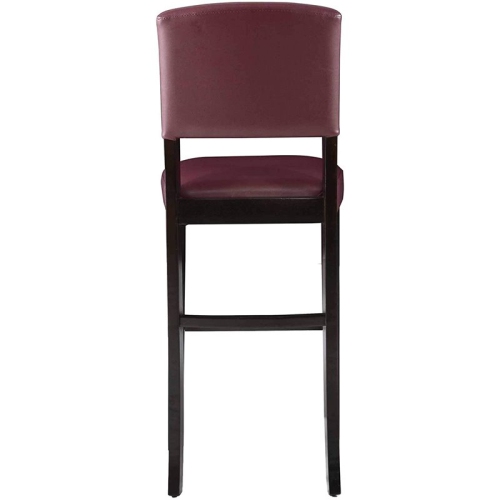 Riverbay Furniture 30" Faux Leather Bar Stool in Espresso and Dark Red