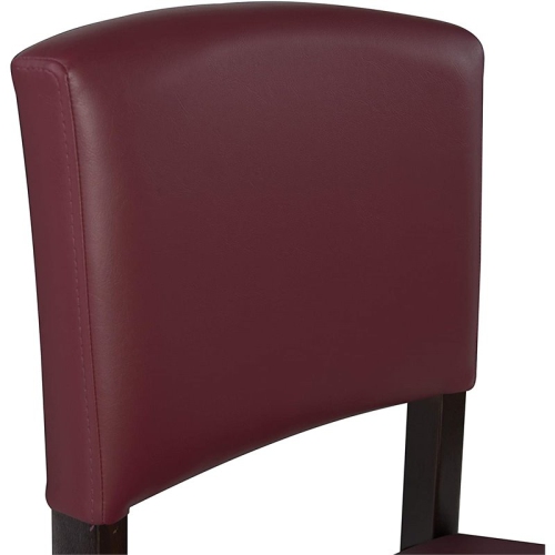 Riverbay Furniture 30" Faux Leather Bar Stool in Espresso and Dark Red