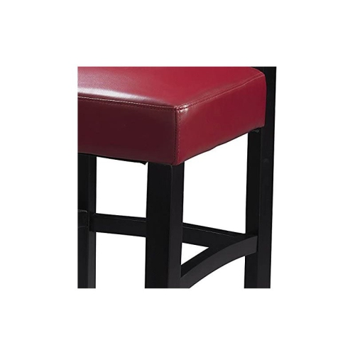 Riverbay Furniture 30" Faux Leather Bar Stool in Espresso and Dark Red
