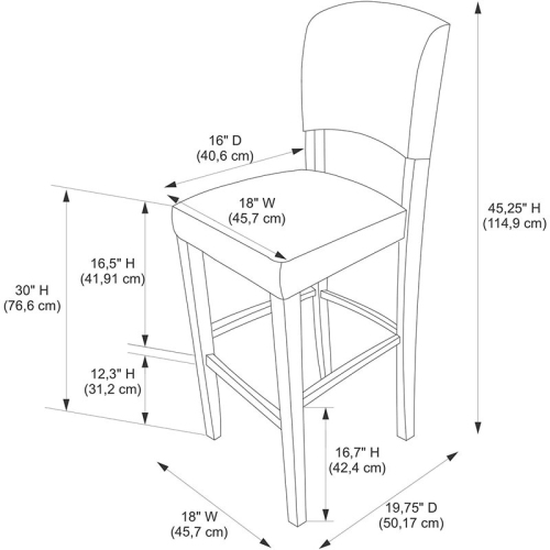 Riverbay Furniture 30" Faux Leather Bar Stool in Espresso and Dark Red