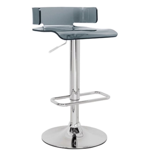 ATLIN DESIGNS  22" Transitional Metal Swivel Adjustable Bar Stool In In Gray