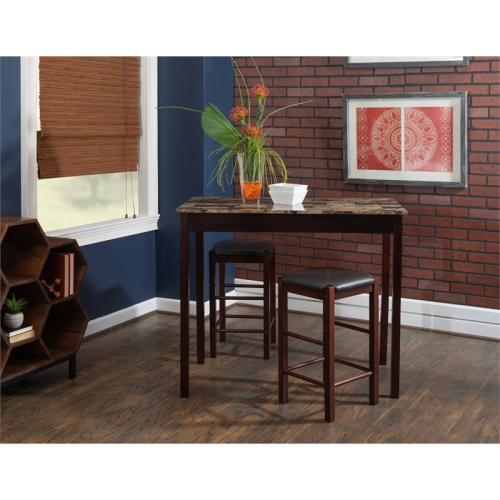 Riverbay Furniture 25" Transitional Wood Counter Stool in Espresso