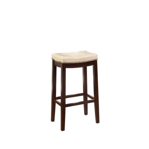 RIVERBAY FURNITURE  32" Transitional Wood/faux Leather Bar Stool In In Beige