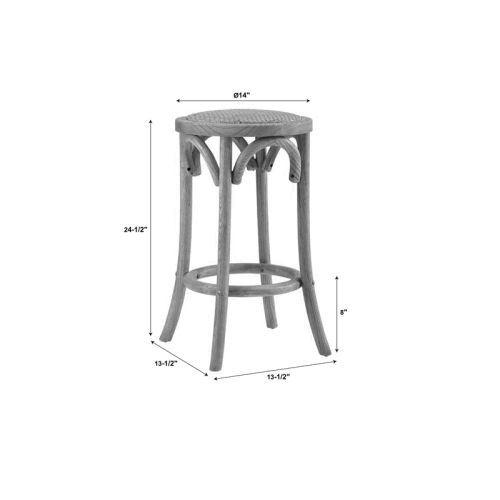 Riverbay Furniture 24" Retro Wood Backless Counter Stool in Brown