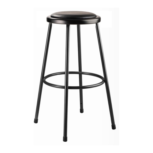 NATIONAL PUBLIC  Nps 6400 Series 30" Vinyl Padded Steel Metal Heavy Duty Stool In In Black 