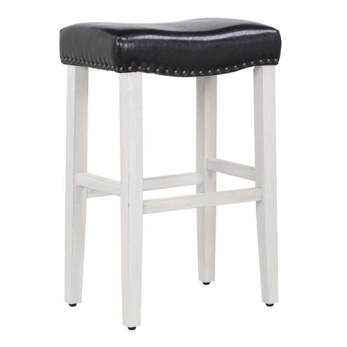 29" Upholstered Saddle Seat Bar Stool in Black Best Buy Canada