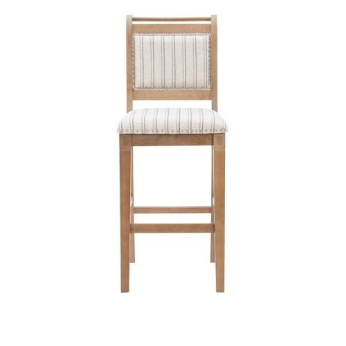 Riverbay Furniture 30'' Transitional Wood/Fabric Bar Stool in Brown