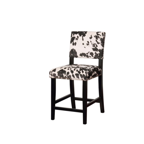 Riverbay Furniture Cow Print Counter Stool in Black