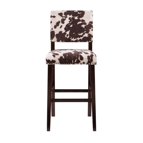 Riverbay Furniture 30" Transitional Wood/Microfiber Bar Stool in Brown