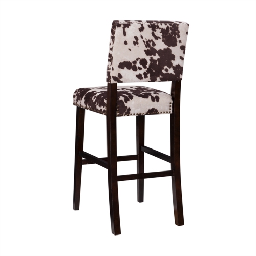 Riverbay Furniture 30" Transitional Wood/Microfiber Bar Stool in Brown