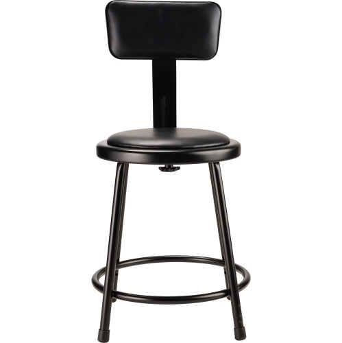 NPS 6400 Series 18" Modern Vinyl Padded Metal Heavy Duty Stool in Black