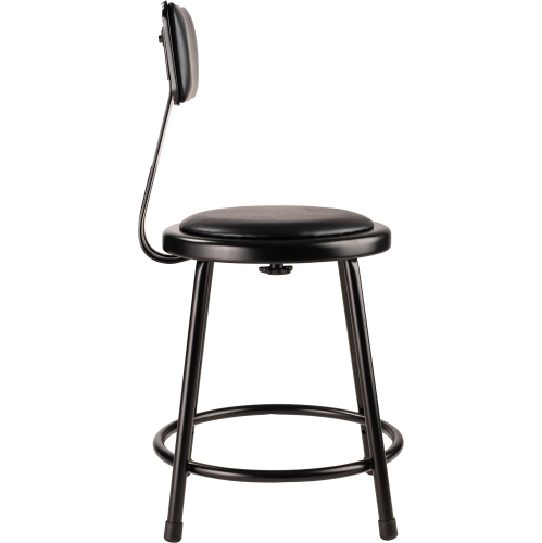 NPS 6400 Series 18" Modern Vinyl Padded Metal Heavy Duty Stool in Black
