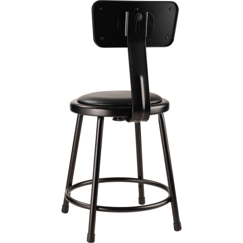 NPS 6400 Series 18" Modern Vinyl Padded Metal Heavy Duty Stool in Black