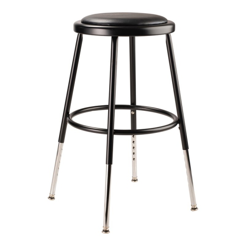NATIONAL PUBLIC  Nps 6400 Series 19-27" Modern Vinyl Padded Steel Metal Heavy Duty Stool In In Black I love this stool