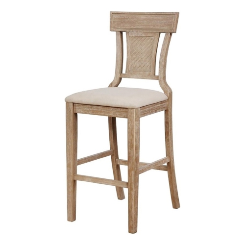 Riverbay Furniture 30" Transitional Wood/Fabric Bar Stool in Brown