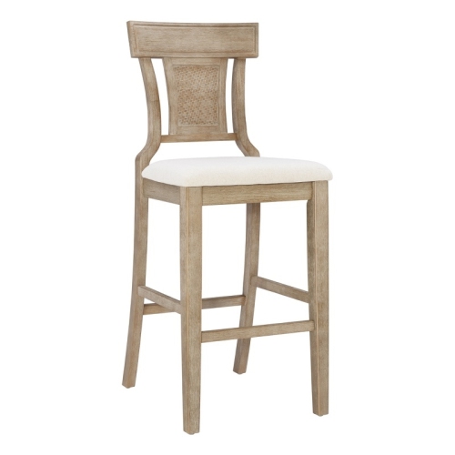 Riverbay Furniture 30" Transitional Wood/Fabric Bar Stool in Brown