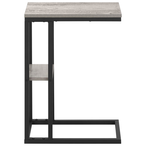 Table d'appoint rectangulaire contemporaine à 2 tablettes de Monarch - Gris/Noir