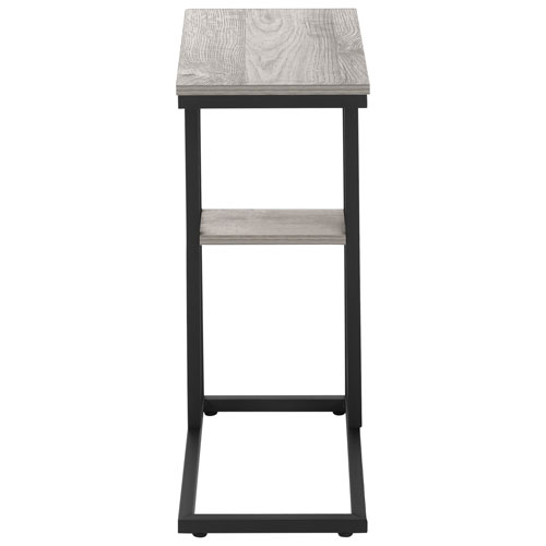 Table d'appoint rectangulaire contemporaine à 2 tablettes de Monarch - Gris/Noir