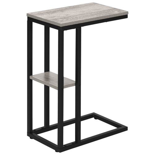 Table d'appoint rectangulaire contemporaine à 2 tablettes de Monarch - Gris/Noir